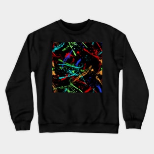 Colorful watercolor splatter pattern, brush strokes Crewneck Sweatshirt